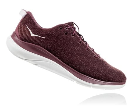 Hoka One One Hupana Flow Wool Ženske Tekaški Čevlji Roza Rjava / Bež SI-164073G